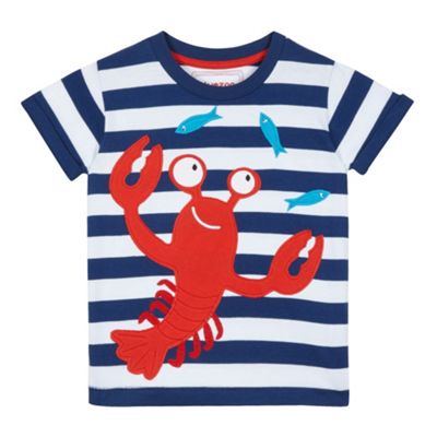 bluezoo Boys' navy lobster applique t-shirt